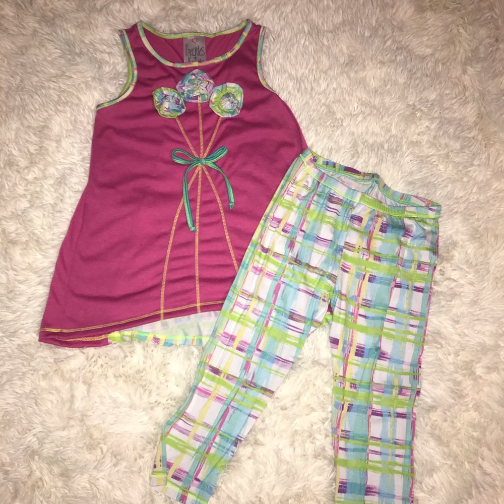FRECKLES & KITTY | pink swing top/leggings